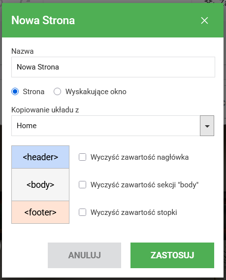 nowa strona