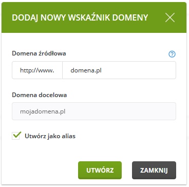 Przekierowania i wskaźniki domen