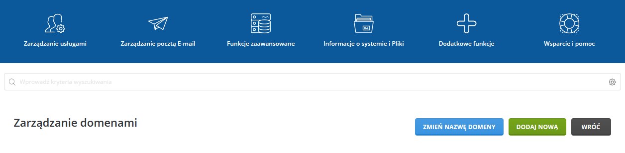Dodanie nowej domeny do serwera