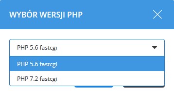 Zmiana wersji PHP w domenie