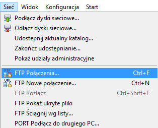 połączenie fto total commander