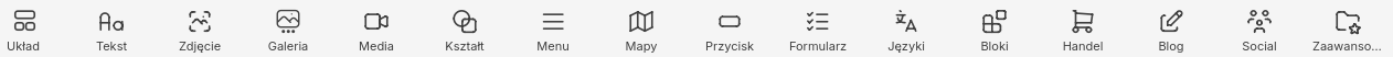 Pasek narzędzi z elementem Menu