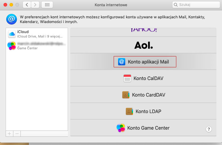 Instrukcja konfiguracji poczty w programie Mail dla komputerów Apple