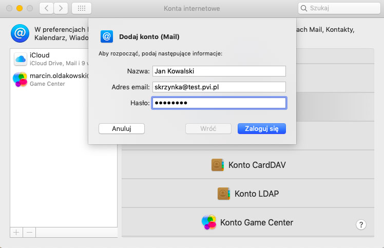 Instrukcja konfiguracji poczty w programie Mail dla komputerów Apple