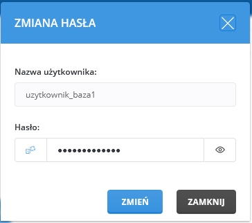 Zmiana hasła do bazy danych